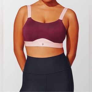ThirdLove Kinetic Sports Bra Burgundy‎ body/Light Pink Straps Size 36G (4D)